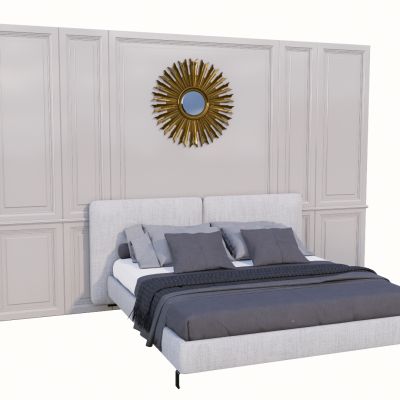 现代床头背景墙