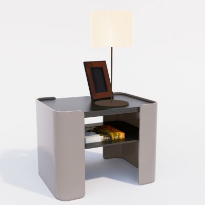 现代床头柜 灯具 台灯 摆件组合