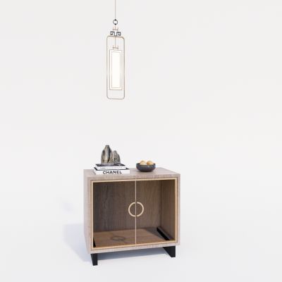 现代床头柜 灯具 台灯 摆件组合