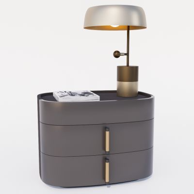 现代床头柜 灯具 台灯 摆件组合