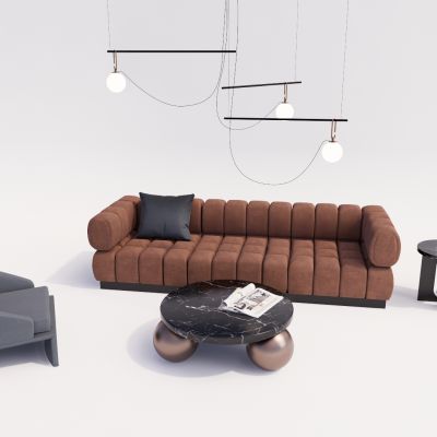 现代组合沙发  茶几