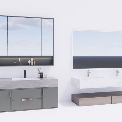 现代浴室柜 洗手台