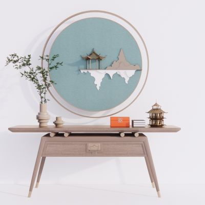 新中式玄关柜  边柜