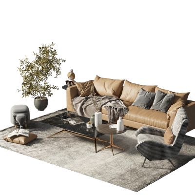 现代沙发茶几组合