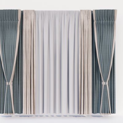 现代窗帘 布艺窗帘 纱帘