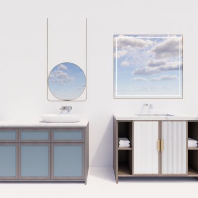 现代浴室柜 洗手台