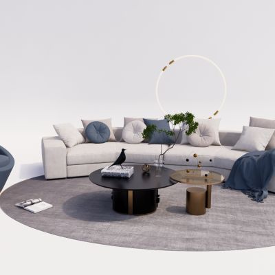 现代组合沙发  茶几