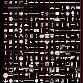 欧式中式雕花CAD图库