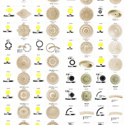 42款 石膏灯盘 弧线 半圆线 构件CAD图与效果图
