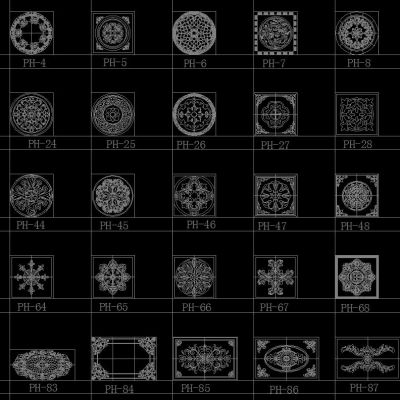 水刀拼花 水刀背景墙CAD腰线