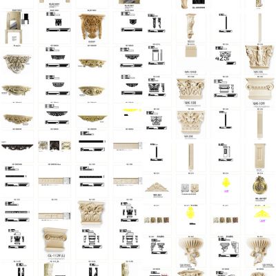 45款 罗马柱头 梁托  雕花 CAD图集
