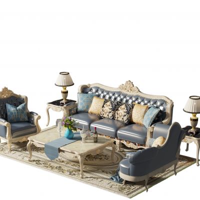 美式沙发茶几组合