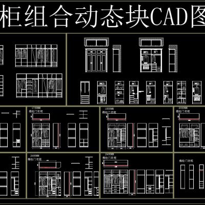 衣柜组合动态块CAD图集
