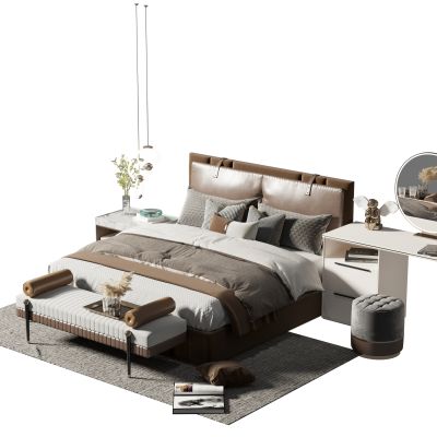 现代双人床组合