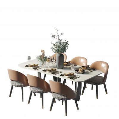 现代餐桌椅组合