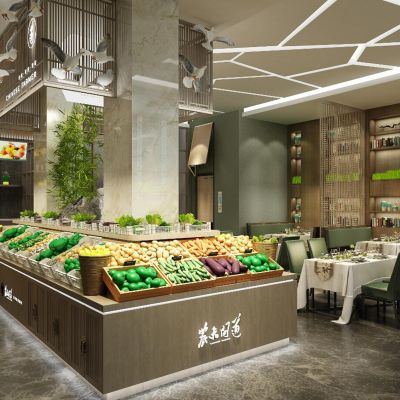 农夫问道生态能量餐吧施工图效果图