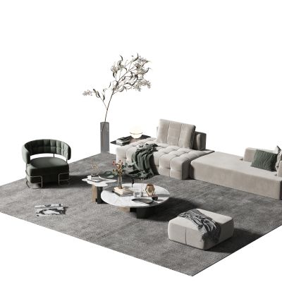 现代沙发茶几组合