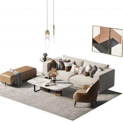 现代沙发茶几组合