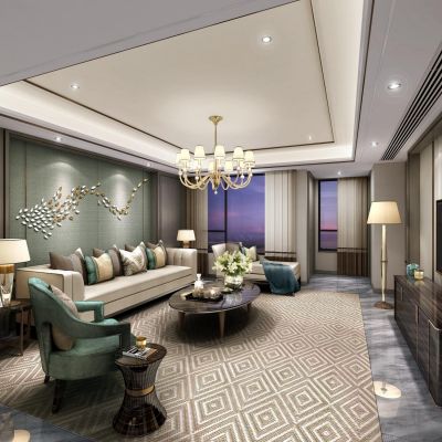 雅居乐A1户型别墅CAD施工图效果图