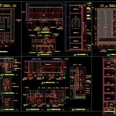 衣帽柜衣柜鞋柜衣帽间CAD节点大样