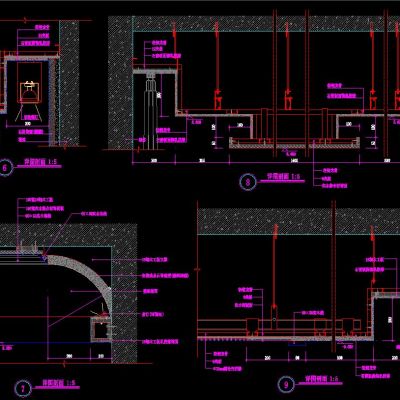 石膏板吊顶 异型吊顶 轻钢龙骨吊顶CAD施工图