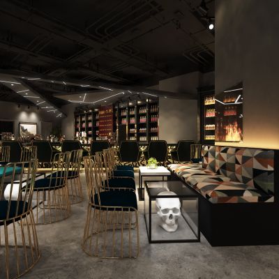 呼和浩特“翼”酒吧丨高清效果图+施工图