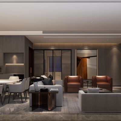 皇万科马郦宫样板房方案施工图效果图物料表