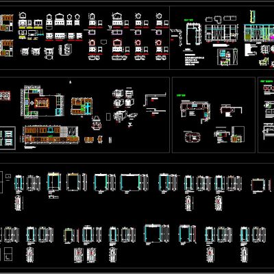 整木浴室柜 洗衣柜 橱柜 门套合集CAD图库