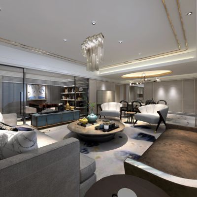 上海东樱花苑C2户型CAD施工图效果图