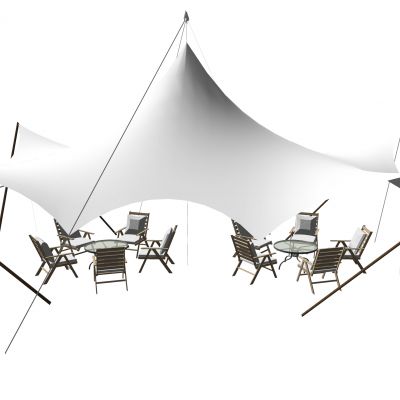 现代户外休闲椅组合张拉膜野餐聚会SU模型3D模型