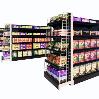 现代超市货架展架置物架SU模型3D模型