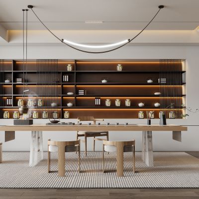 现代轻奢茶室茶桌椅组合