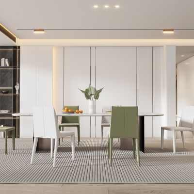 现代轻奢餐厅餐桌椅