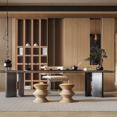 现代轻奢新中式茶室