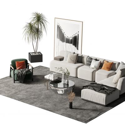 现代沙发茶几组合