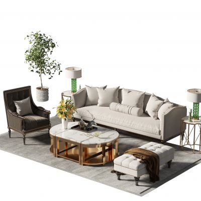 简美沙发茶几组合