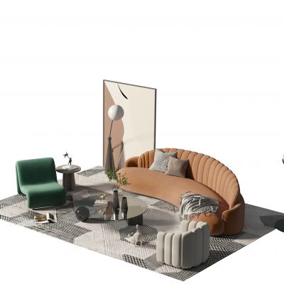 现代沙发茶几组合