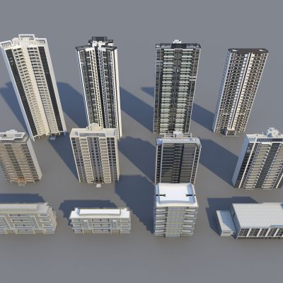 现代住宅  建筑配楼01