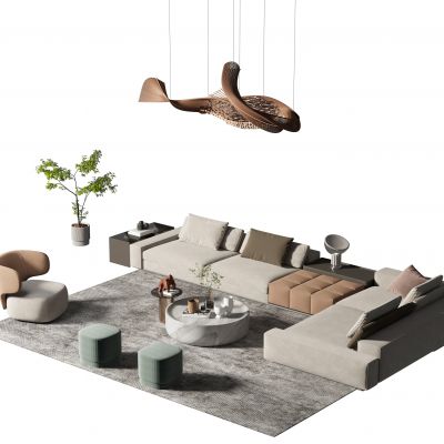 现代沙发茶几组合