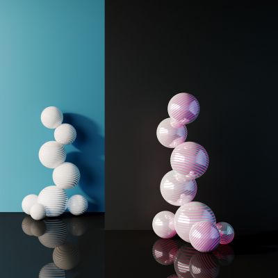 异形发光球形雕塑