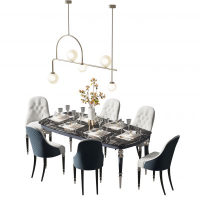 美式简约餐桌椅组合