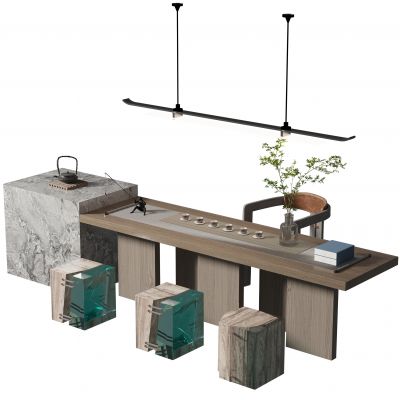 新中式茶桌椅组合