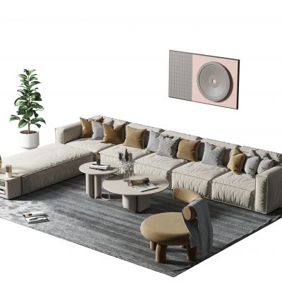 现代沙发茶几组合