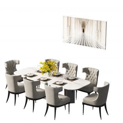 美式餐桌椅组合