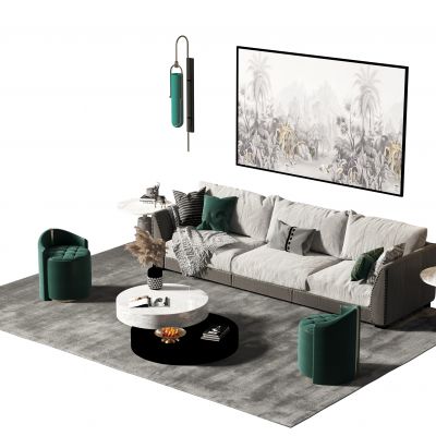 现代沙发茶几组合