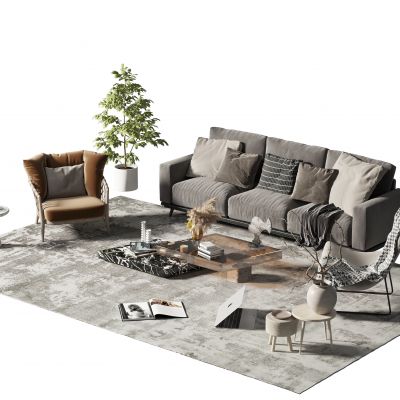 现代沙发茶几组合