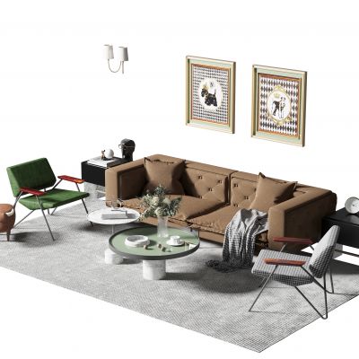 美式沙发茶几组合