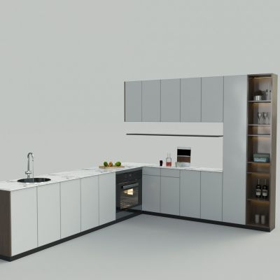 侘寂风操作台橱柜组合