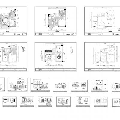 四室两厅复式家装施工图CAD施工图