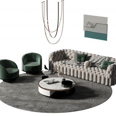 现代沙发茶几组合